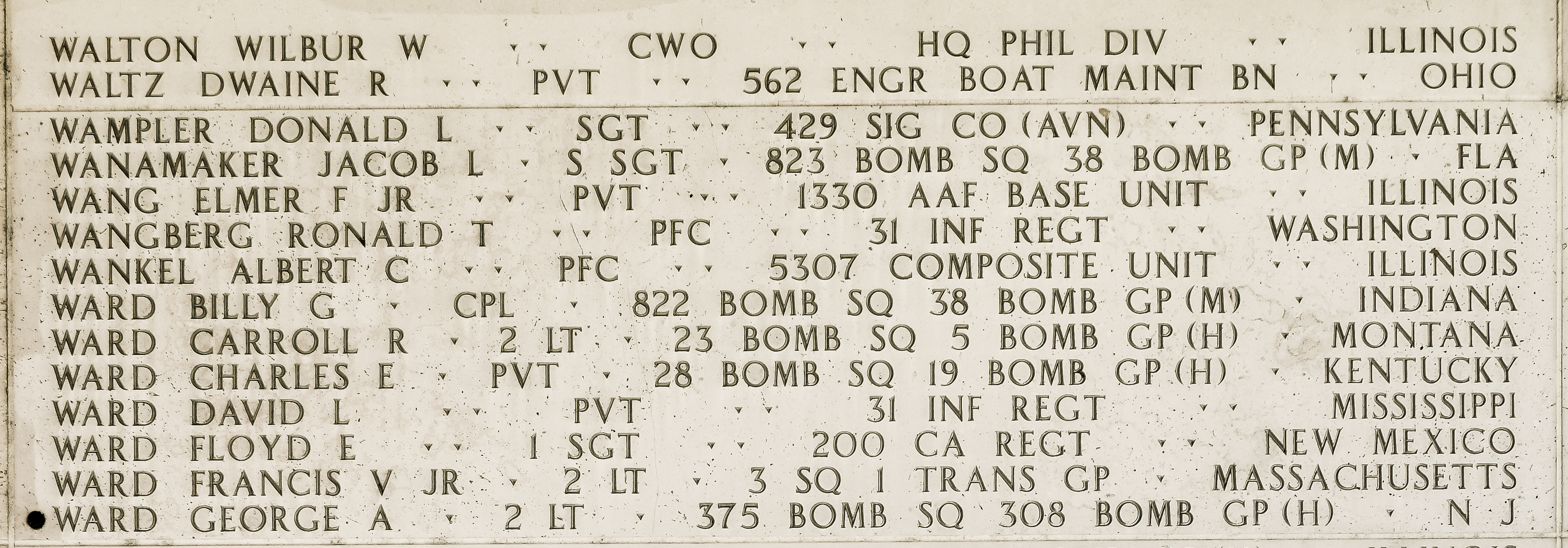 Ronald T. Wangberg, Private First Class